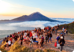 Enjoying Lunch with Breathtaking view of Mount Batur